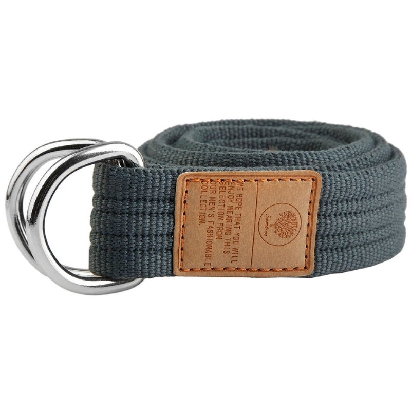 moonsix Canvas Web Belts for Men, Military Style D-ring Buckle Men's Belt, Dark Grey - Image 1